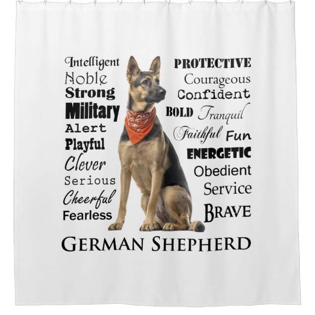 German Shepherd Traits Shower Curtain (Front)