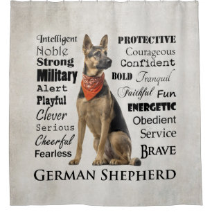 German Shepherd Traits Shower Curtain