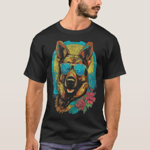 German Shepherd Tropical Style Hawaiian T-Shirt
