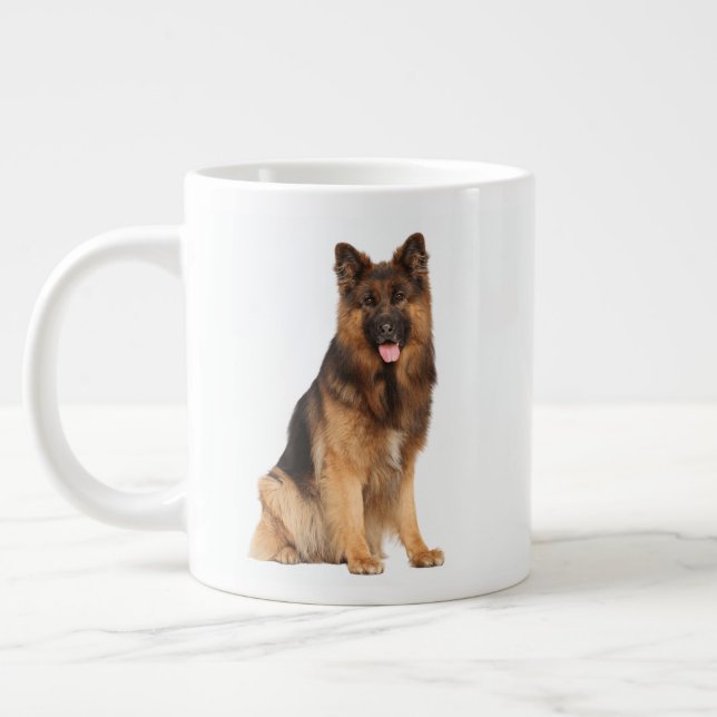 German Shepherd,tumbler wrap straight  design, dog Large Coffee Mug (Left)