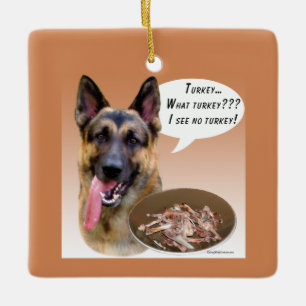 German Shepherd Turkey Ceramic Ornament