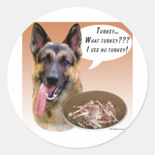 German Shepherd Turkey Classic Round Sticker