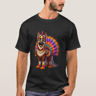 German Shepherd Turkey Funny Thanksgiving Animal D T-Shirt