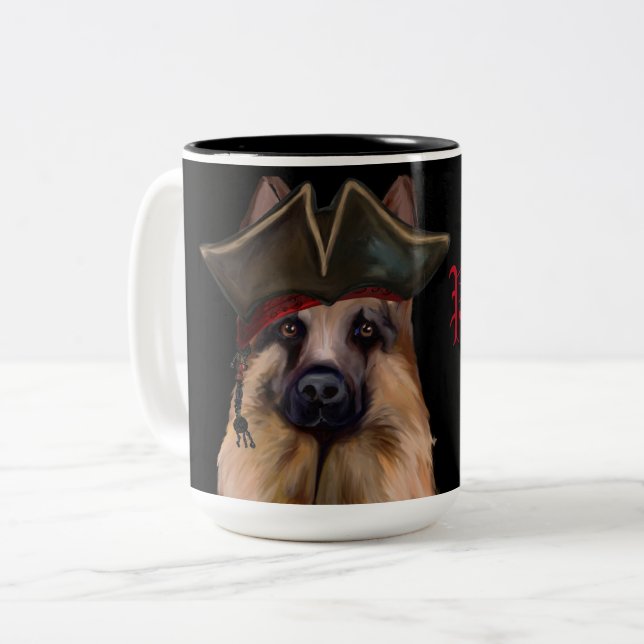 GERMAN SHEPHERD Two-Tone COFFEE MUG (Front Left)
