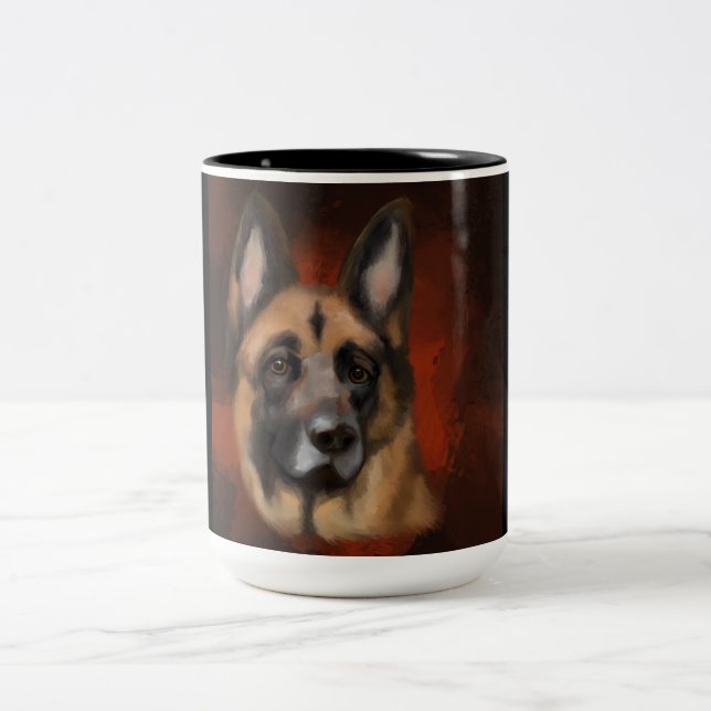 GERMAN SHEPHERD   Two-Tone COFFEE MUG (Center)