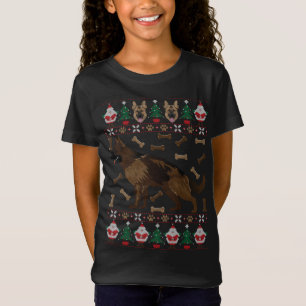 German Shepherd Ugly Christmas Holiday Dog Lover X T-Shirt