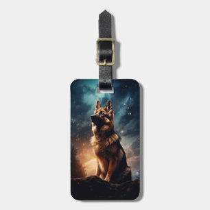 German Shepherd Under Stormy Sky Luggage Tag