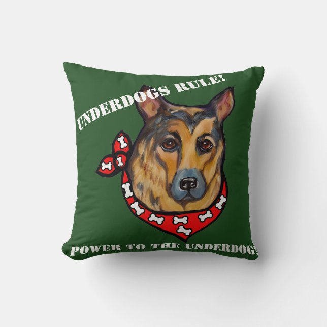 GERMAN SHEPHERD UNDERDOG CUSHION (Front)