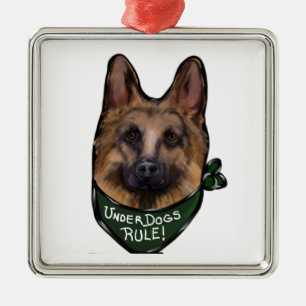 German Shepherd Underdog Metal Tree Decoration