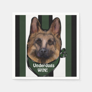 German Shepherd Underdog Napkin
