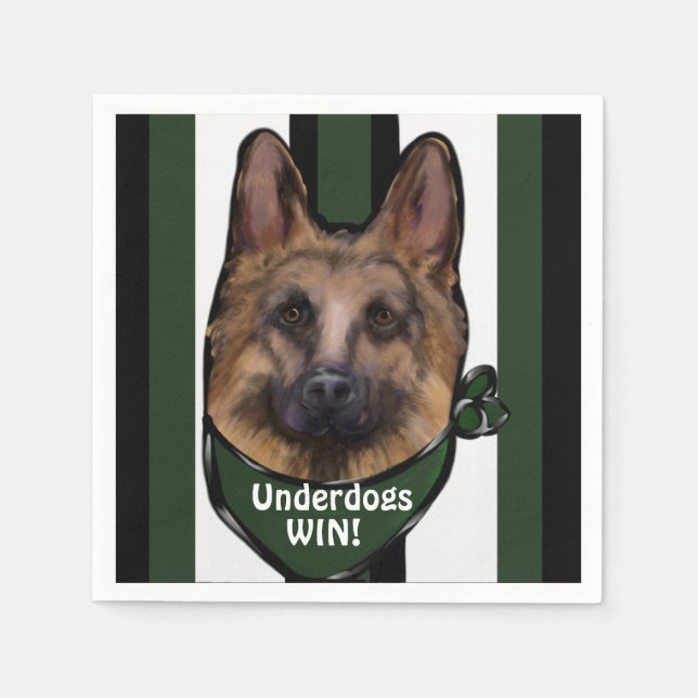 German Shepherd Underdog Napkin (Front)