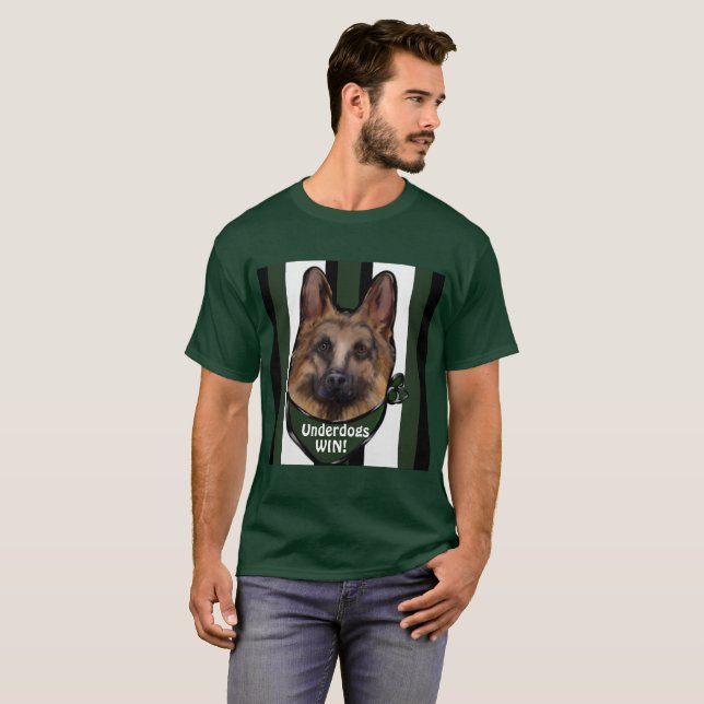 German Shepherd Underdog T-Shirt (Front Full)