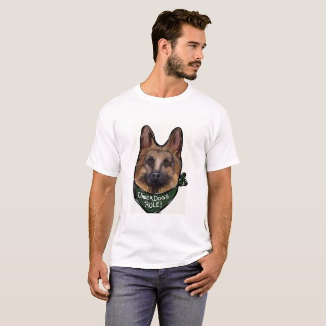 GERMAN SHEPHERD UNDERDOG T-Shirt (Front Full)