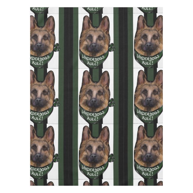 German Shepherd Underdog Tablecloth (Front)