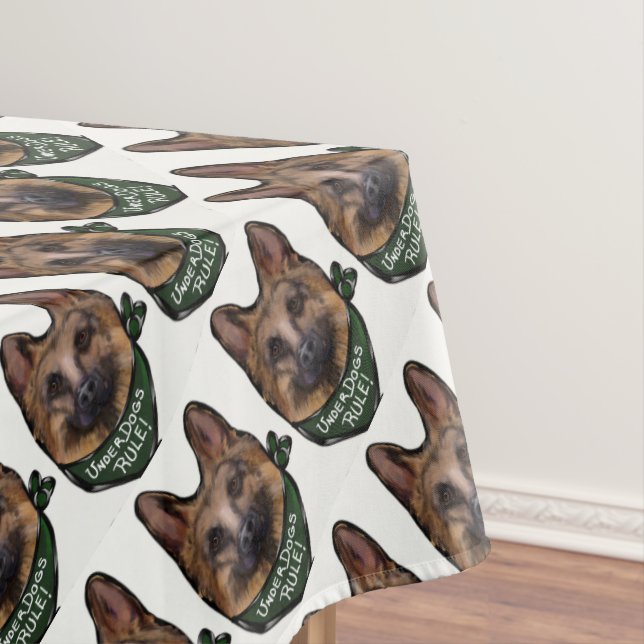 German Shepherd Underdog Tablecloth (In Situ)