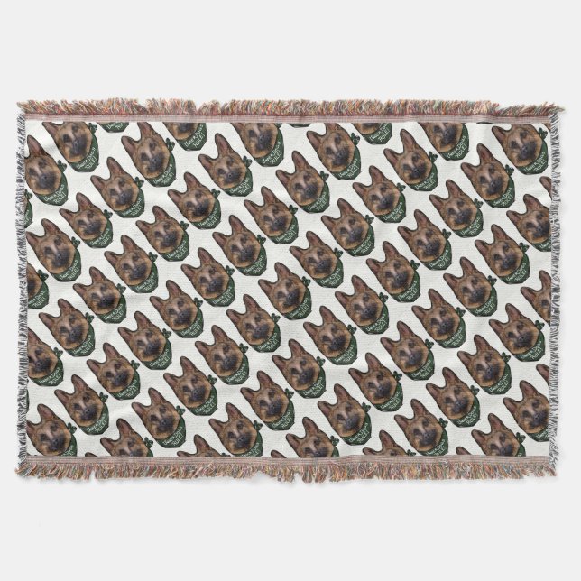 German Shepherd Underdog Throw Blanket (Front)