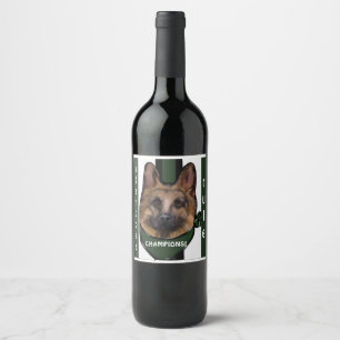 German Shepherd Underdog Wine Label