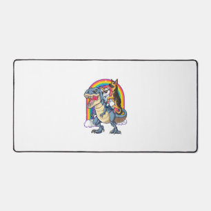 German Shepherd Unicorn Dinosaur T rex Funny Rainb Desk Mat