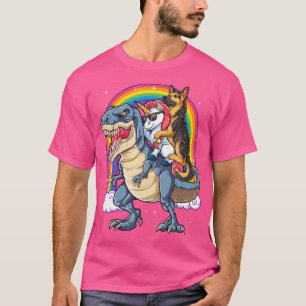 German Shepherd Unicorn Dinosaur T Rex T Shirt Gir