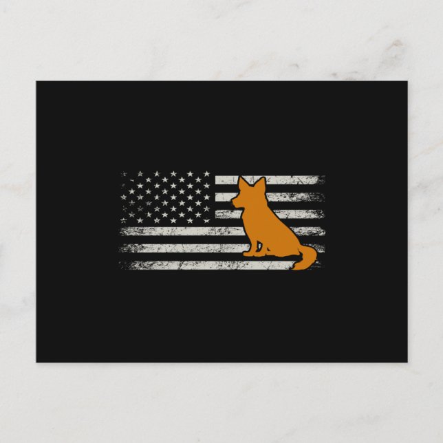 German shepherd us flag postcard (Front)