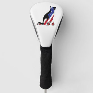 German Shepherd Usa Flag Patriotic Dog  Golf Head Cover