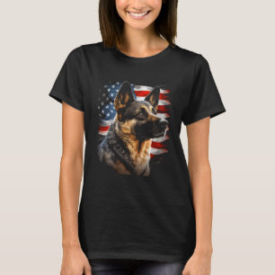 German Shepherd USA Flag Patriotic German Shepherd T-Shirt