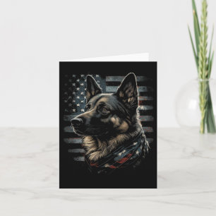 German Shepherd Usa Flag Patriotic Shepherd  Card