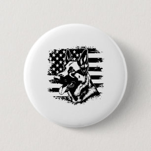 German Shepherd Usa Flag Sungles Patriotic 4th Of 6 Cm Round Badge