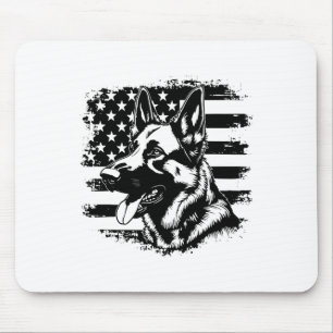 German Shepherd Usa Flag Sungles Patriotic 4th Of Mouse Mat