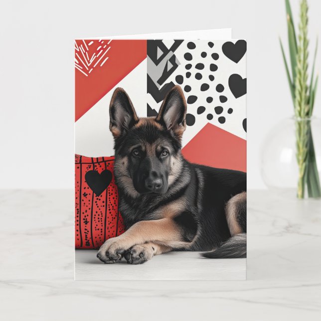 German Shepherd Valentine Card (Front)