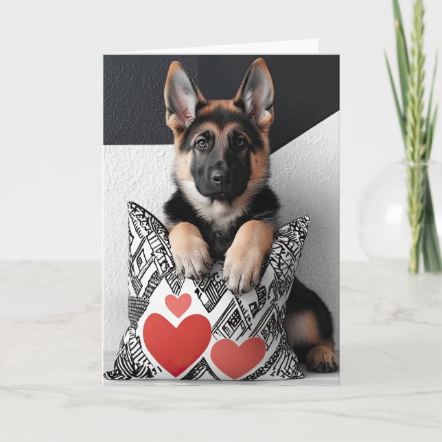 German Shepherd Valentine Card (Front)