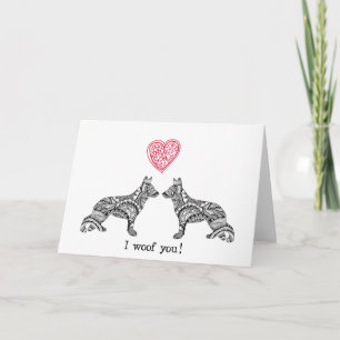 German Shepherd Valentine's Day Card
