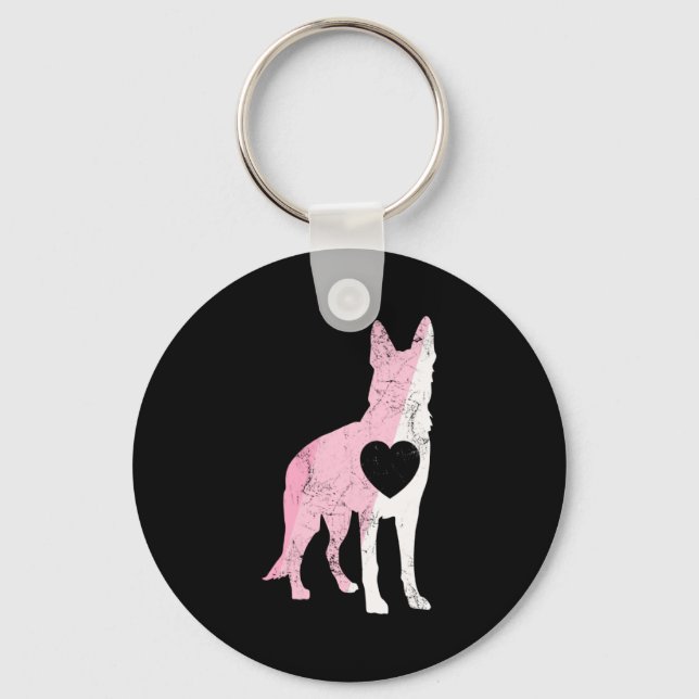 German Shepherd Valentines Day Cud Love Dog _1  Key Ring (Front)