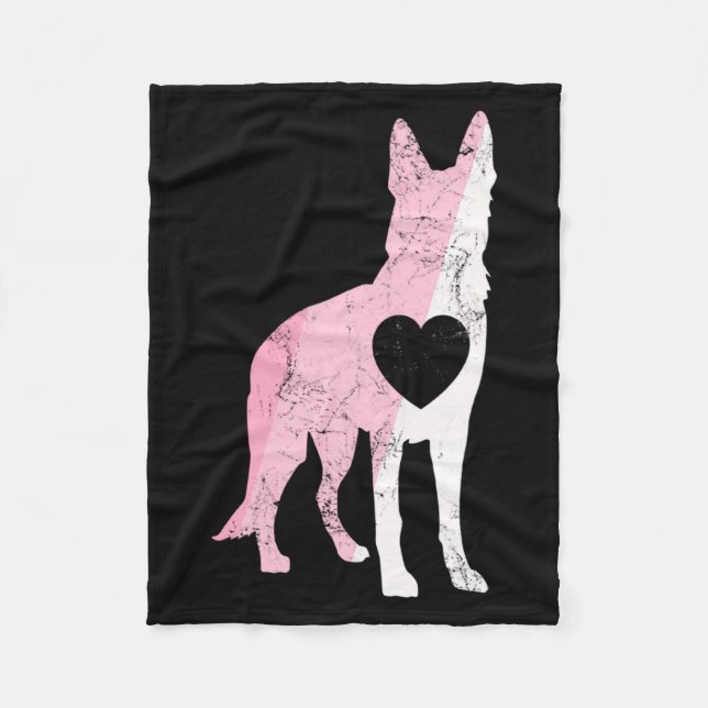 German Shepherd Valentines Day Cud Love Dog  Fleece Blanket (Front)