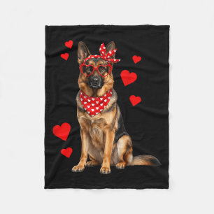 German Shepherd Valentines Day Dog Lover Heart Fleece Blanket