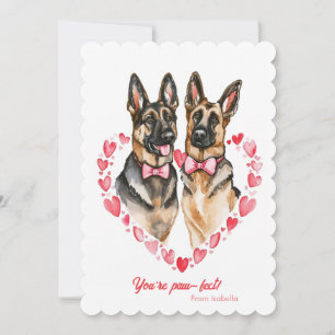 German Shepherd Valentines Day You're Pawfect cute Holiday Card