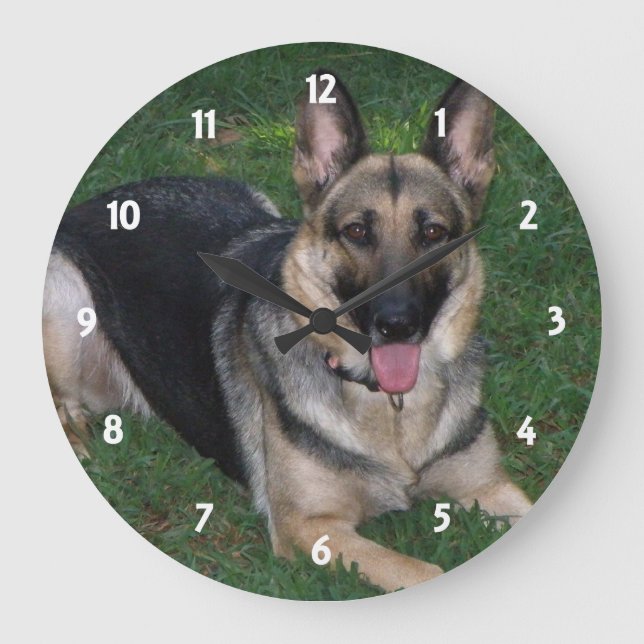 German Shepherd: Wall Clock (Front)