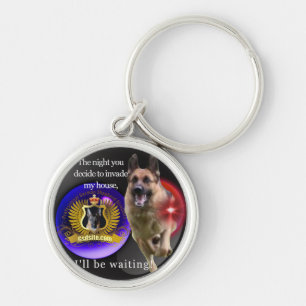 German Shepherd Warning Key Ring