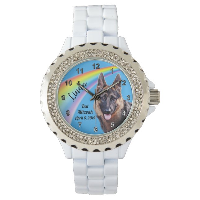 German Shepherd Watch with Your Text for Her (Front)