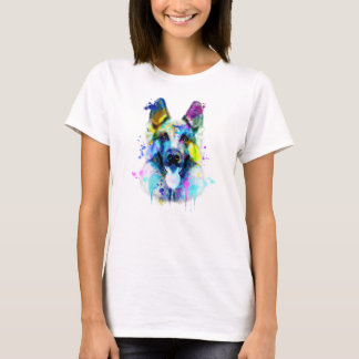 German Shepherd watercolor, German Shepherd T-Shirt