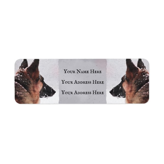 German Shepherd Watercolor in Winter (Front)