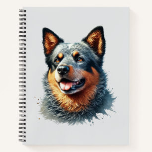 German Shepherd Watercolor Portrait  Notebook
