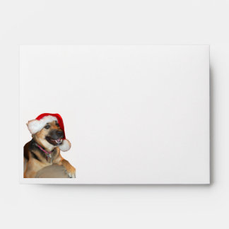 German Shepherd wearing a Santa Claus Hat Envelope