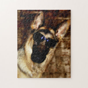 German Shepherd Wearing Sunglasses Jigsaw Puzzle
