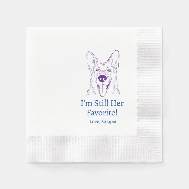 German Shepherd Wedding Napkins (Front)