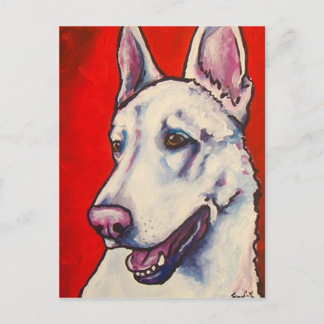 German Shepherd- White Postcard (Front)
