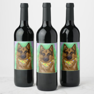 GERMAN SHEPHERD      WINE LABEL