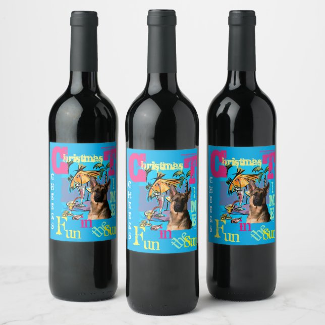 German Shepherd  Wine Label (Bottles)