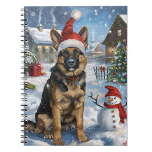 German Shepherd Winter Wonderland Christmas Joy Notebook