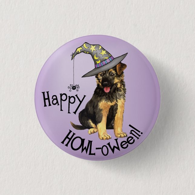 German Shepherd Witch 3 Cm Round Badge (Front)